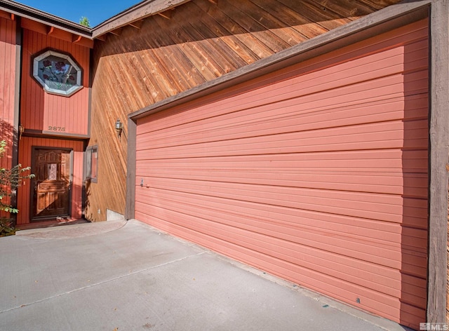 view of garage