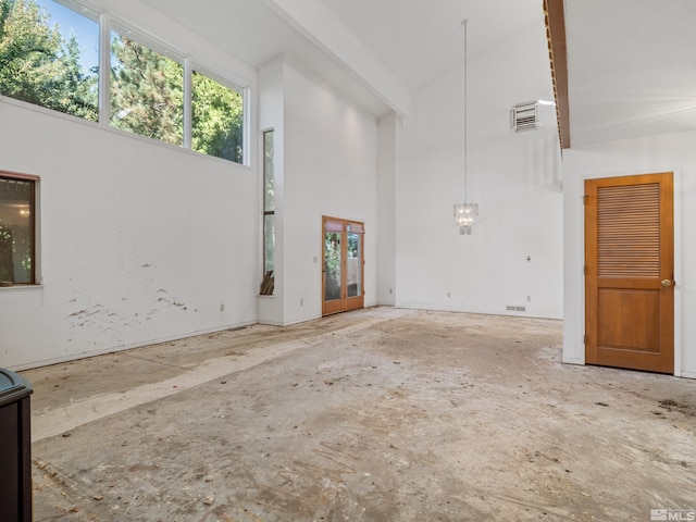 interior space featuring a high ceiling