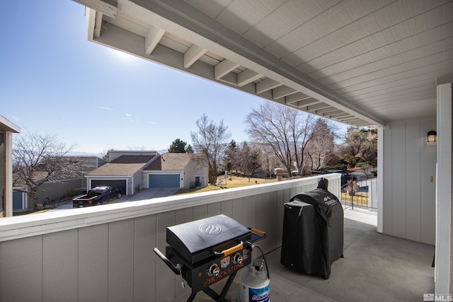 view of patio / terrace featuring a balcony and grilling area