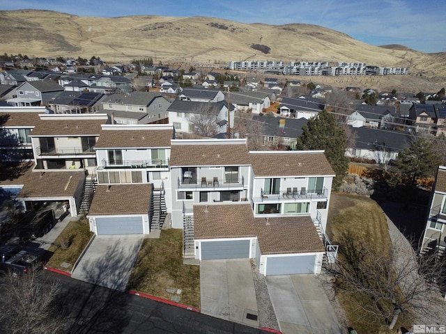 aerial view featuring a mountain view