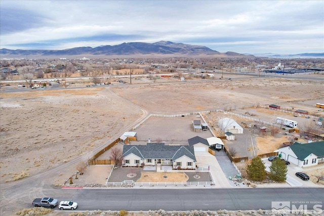 bird's eye view featuring a mountain view