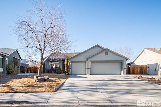 ranch-style home with a garage