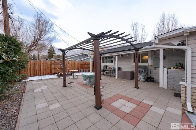 view of patio with a pergola