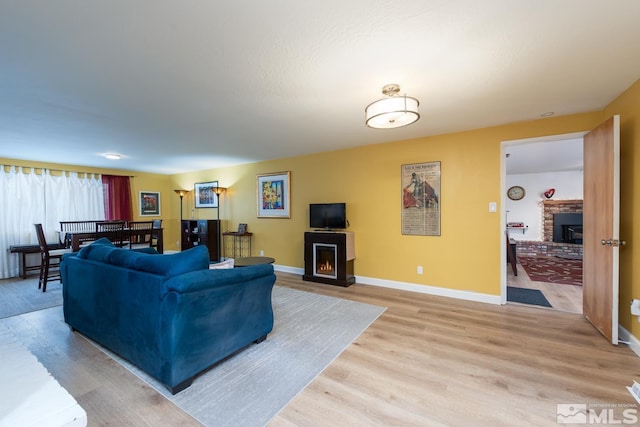 living room featuring light hardwood / wood-style floors