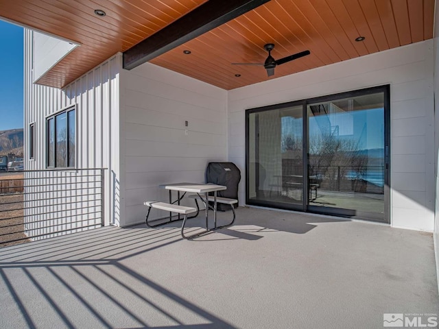 view of patio / terrace with ceiling fan