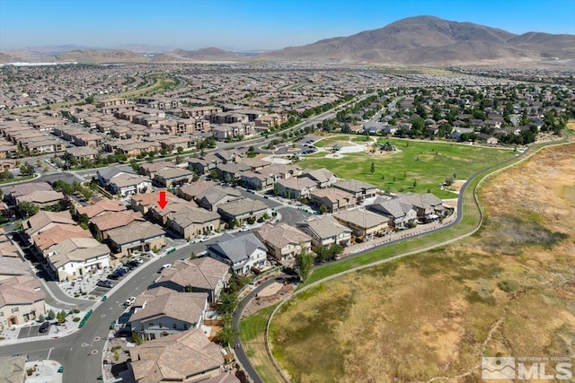 aerial view with a mountain view