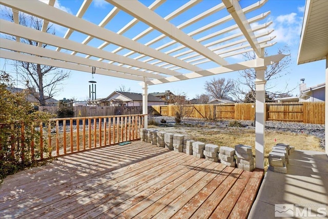 deck featuring a pergola