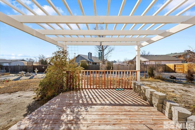 wooden terrace with a pergola