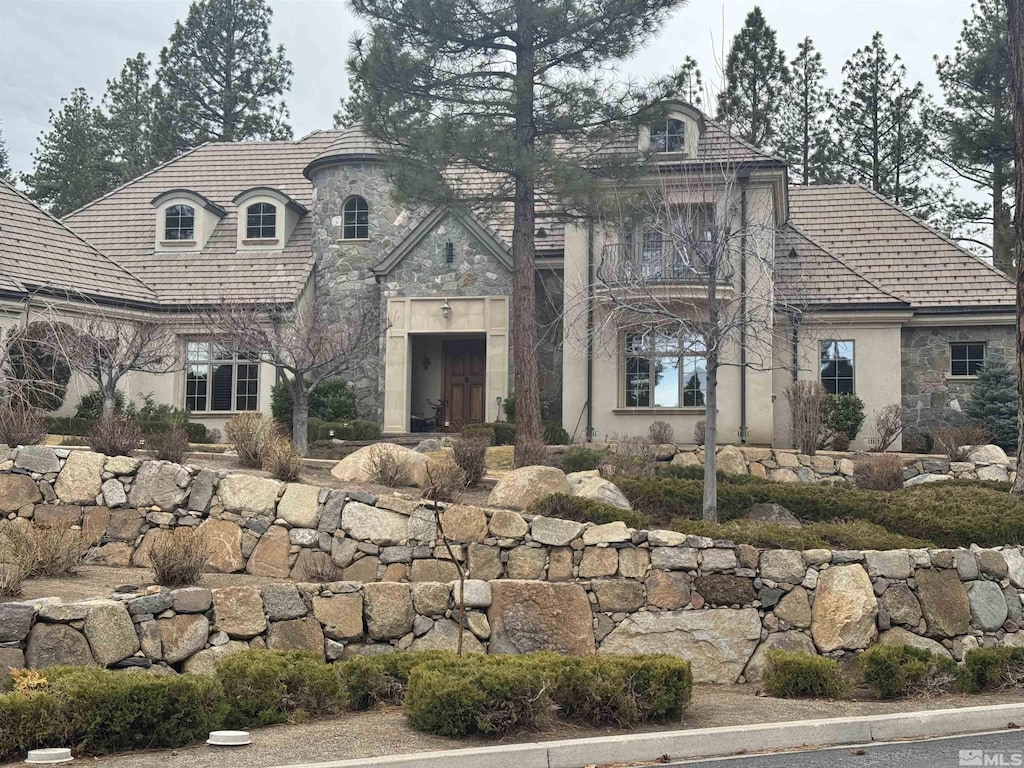 view of french country home