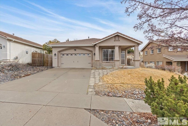 ranch-style home with a garage