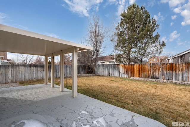 view of yard featuring a patio area