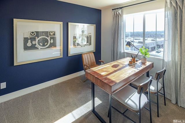 dining room with carpet flooring