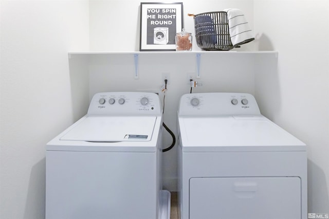 laundry area featuring washer and dryer