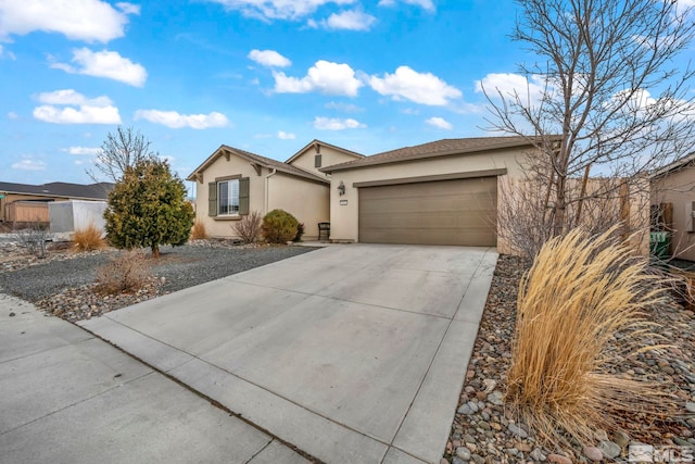 single story home featuring a garage