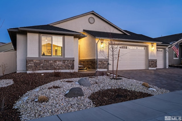 view of front of home featuring a garage