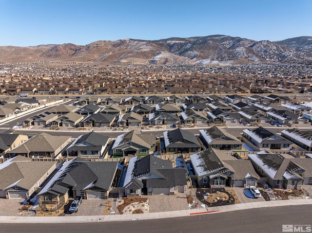 aerial view featuring a mountain view