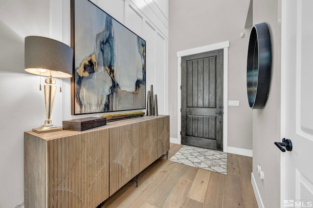 entrance foyer featuring light wood-type flooring