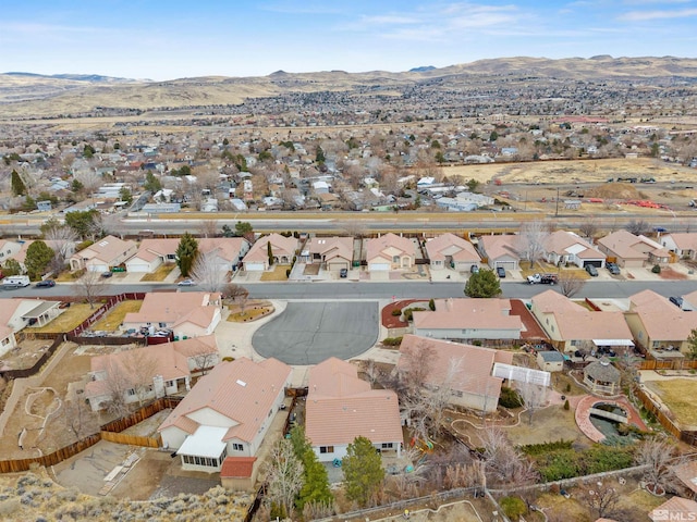 aerial view with a mountain view