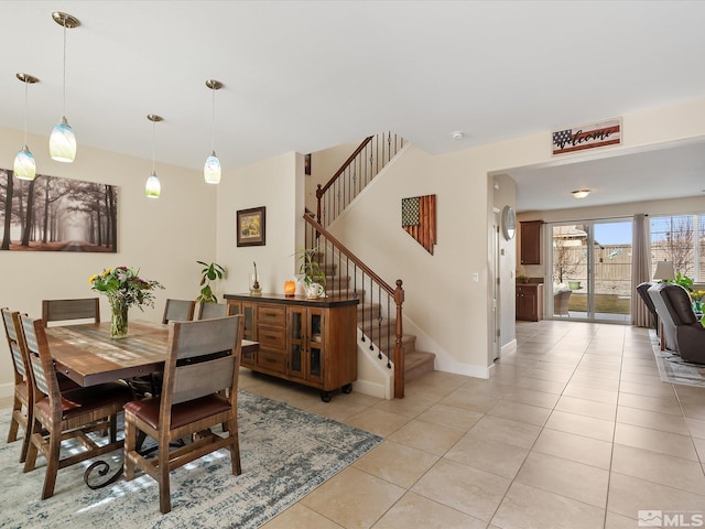 view of tiled dining area