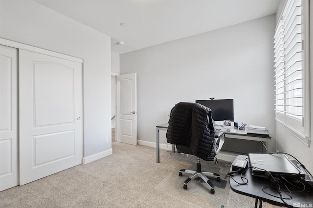 view of carpeted office