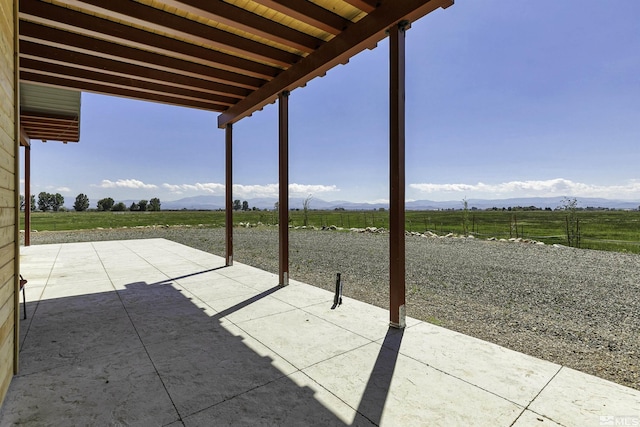 view of patio featuring a rural view