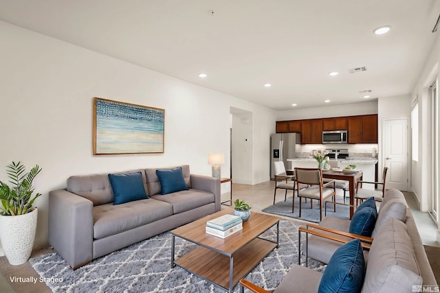 living room featuring hardwood / wood-style flooring