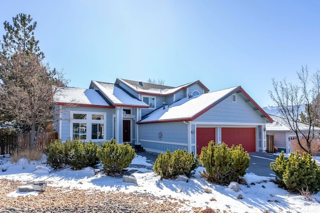 view of front property with a garage