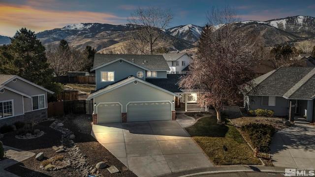 front facade featuring a mountain view