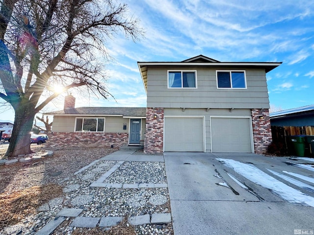 view of property featuring a garage