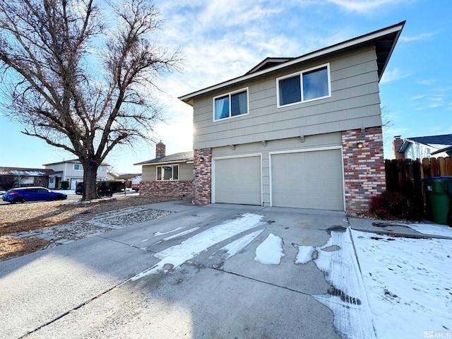 view of front property with a garage