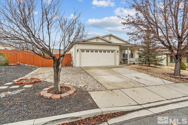 single story home featuring a garage