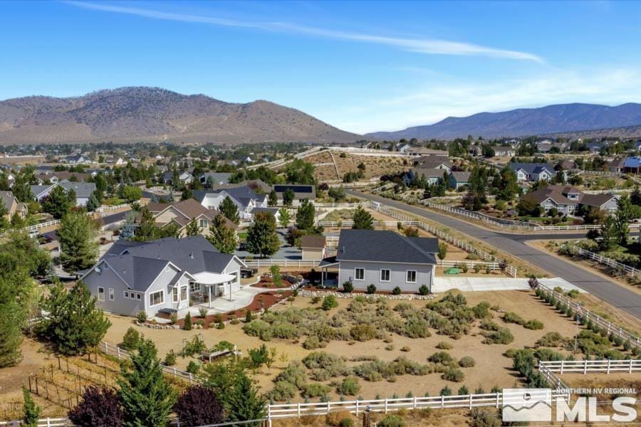 aerial view featuring a mountain view