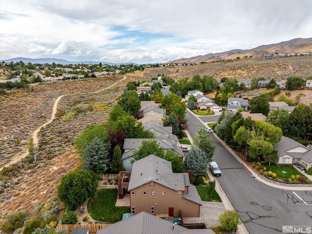 aerial view featuring a mountain view