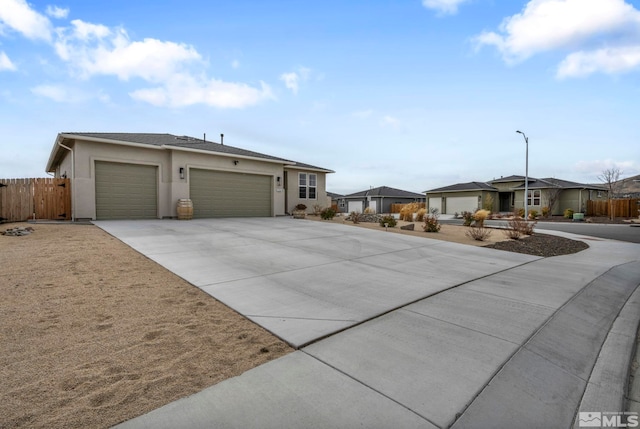 single story home featuring a garage