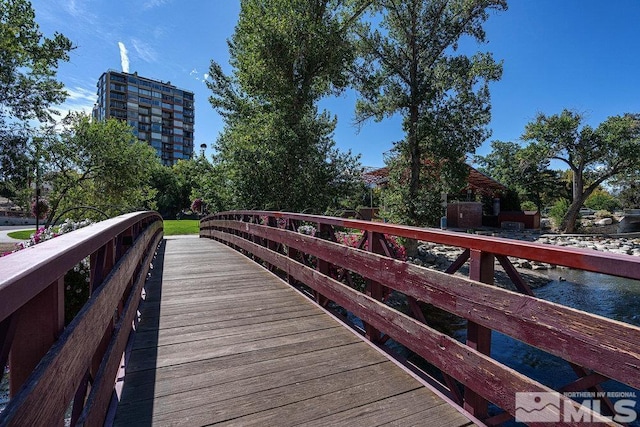 view of property's community featuring a water view