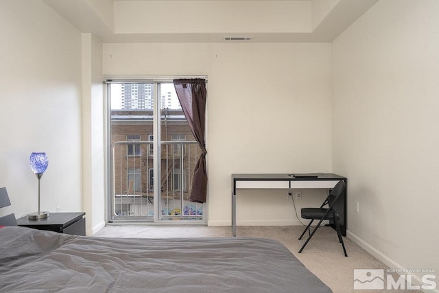 bedroom with carpet