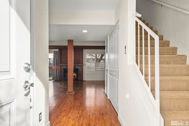 entrance foyer with hardwood / wood-style flooring