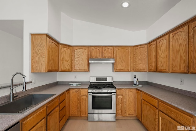 kitchen with appliances with stainless steel finishes and sink