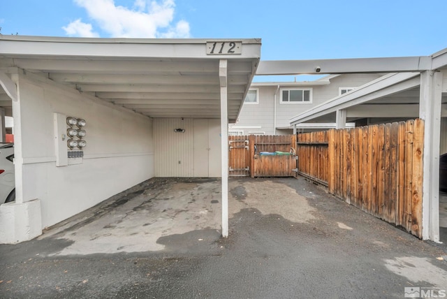 view of patio with a carport