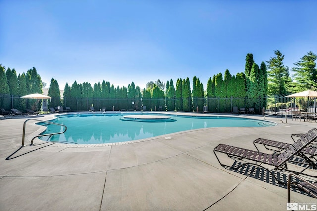 view of pool with a patio