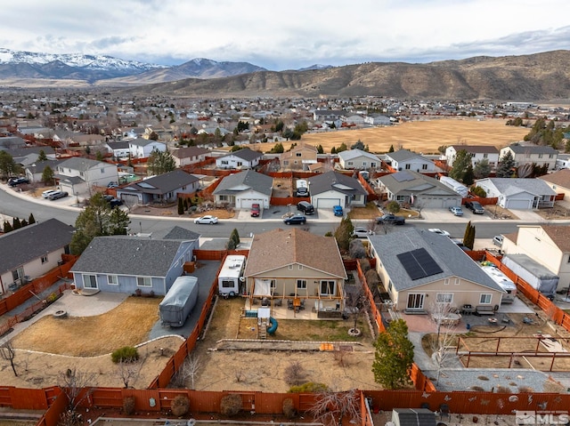 bird's eye view featuring a mountain view