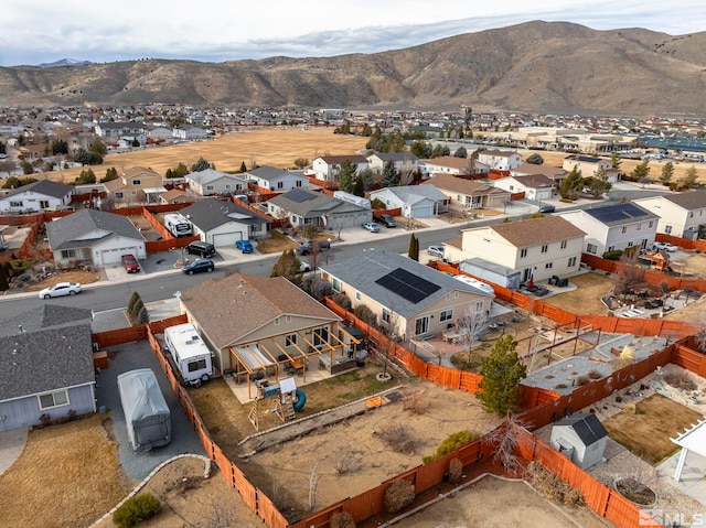 bird's eye view featuring a mountain view