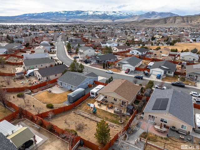 bird's eye view featuring a mountain view