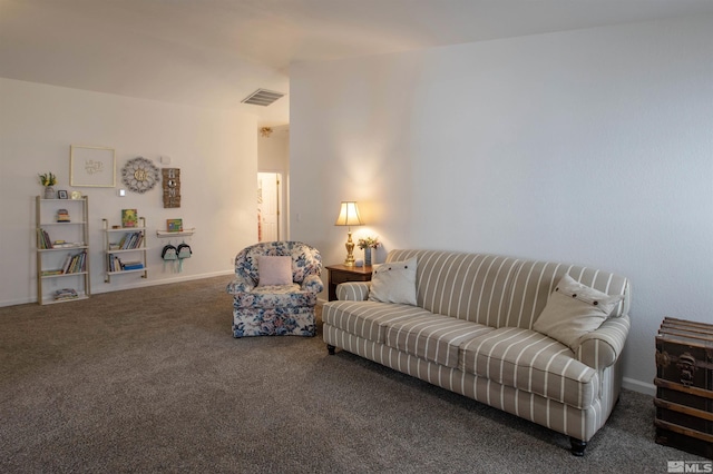 living room featuring carpet floors