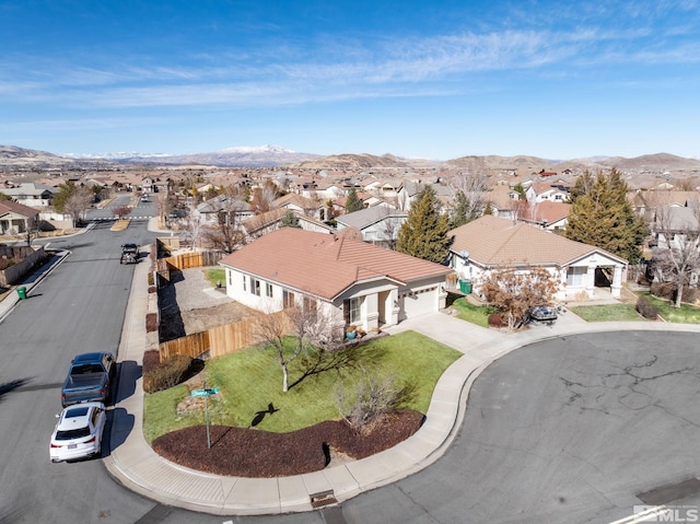 aerial view with a mountain view