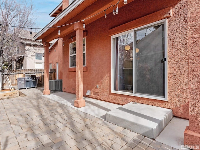 view of patio / terrace featuring central AC