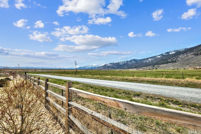 mountain view with a rural view