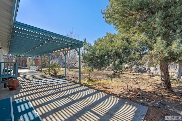 view of patio with a pergola
