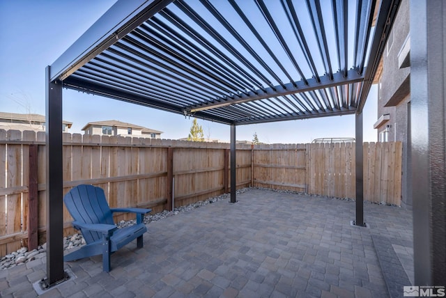 view of patio featuring a fenced backyard