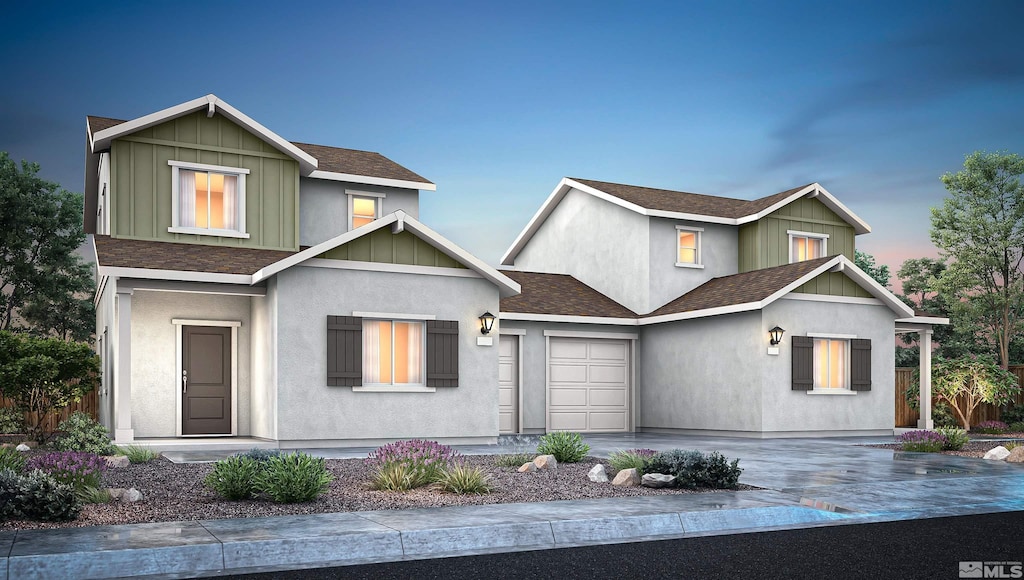 view of front of home featuring a garage